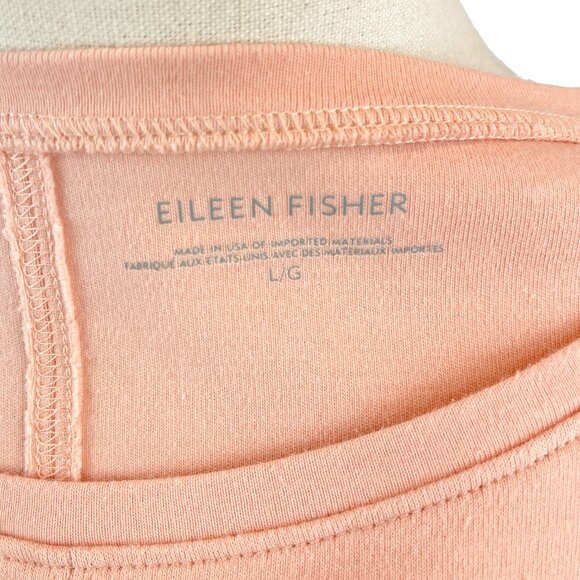 Eileen Fisher Pink Long Sleeve Organic Cotton Pullover sz L - Picture 6 of 7